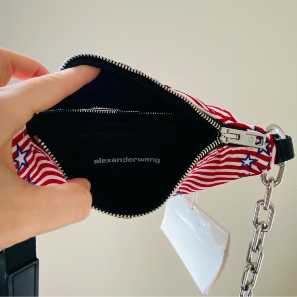 Alexander Wang Red and Black Crossbody Bag with Chain Detail - Picture 15 of 16